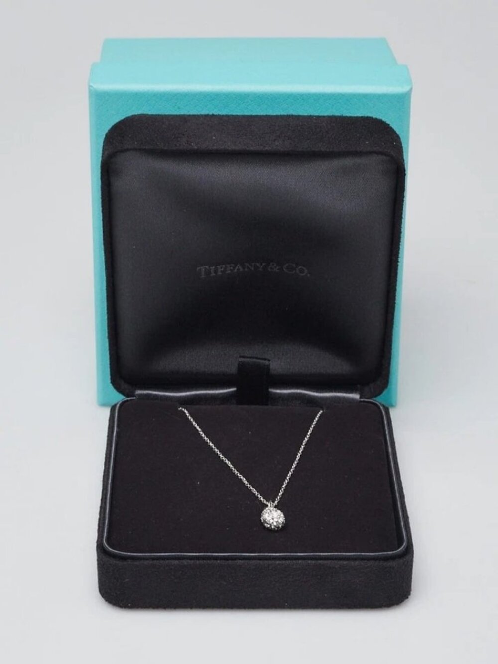 Tiffany & Co. Platinum and Diamond Elsa Peretti Teardrop Pendant Necklace